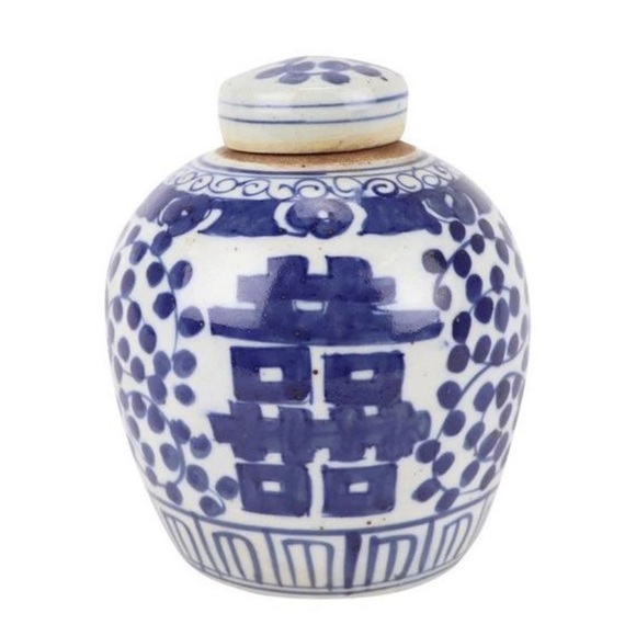 💙🤍 Blue & White Double Happiness Ginger Jar - Picture 1 of 1